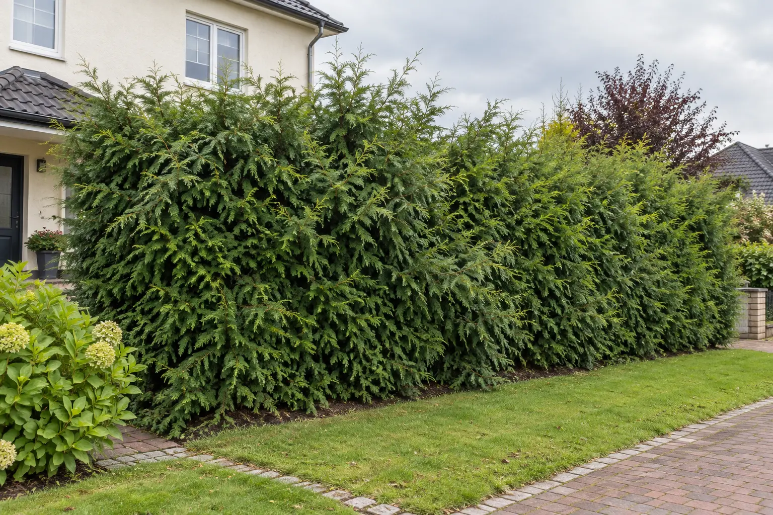 Ungeschnittene Hecke in Reinfeld vor dem Heckenschnitt